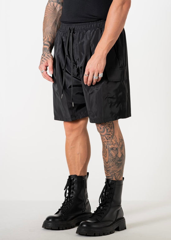 SHORTS CARGO NYLON ( BIANCO - NERO )